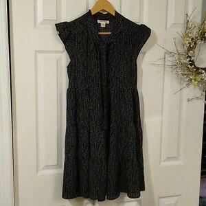 New small polka dots dress with tie neck
